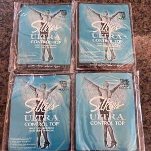 NEW - 4 Pairs Silkies Ultra Control Top Pantyhose Nude Beige X Tall/Tall 30401